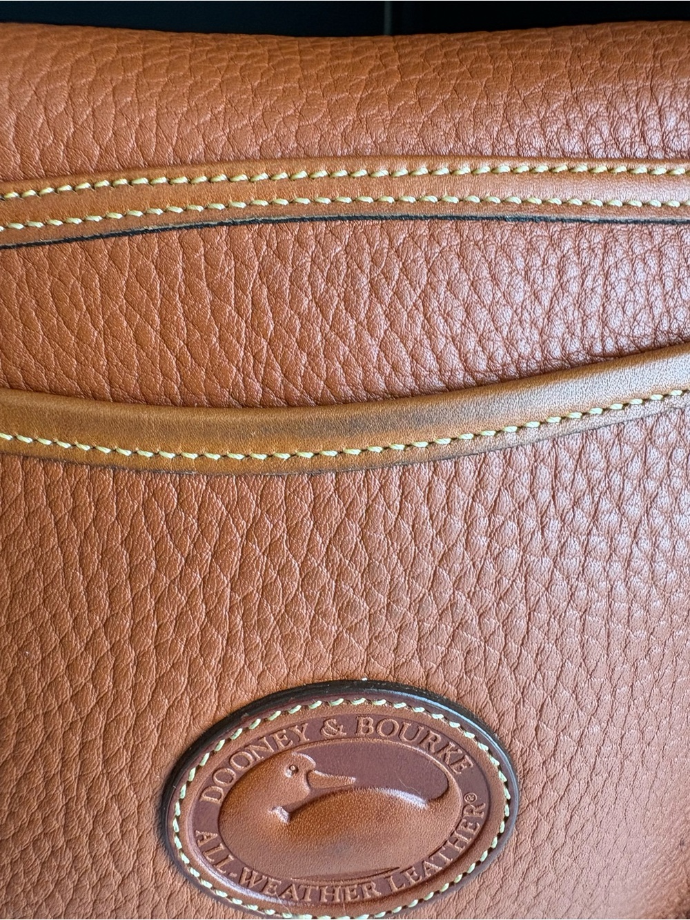 Dooney & Bourke awl British Tan Leather mini Outback Square Crossbody Bag - Picture 10 of 16